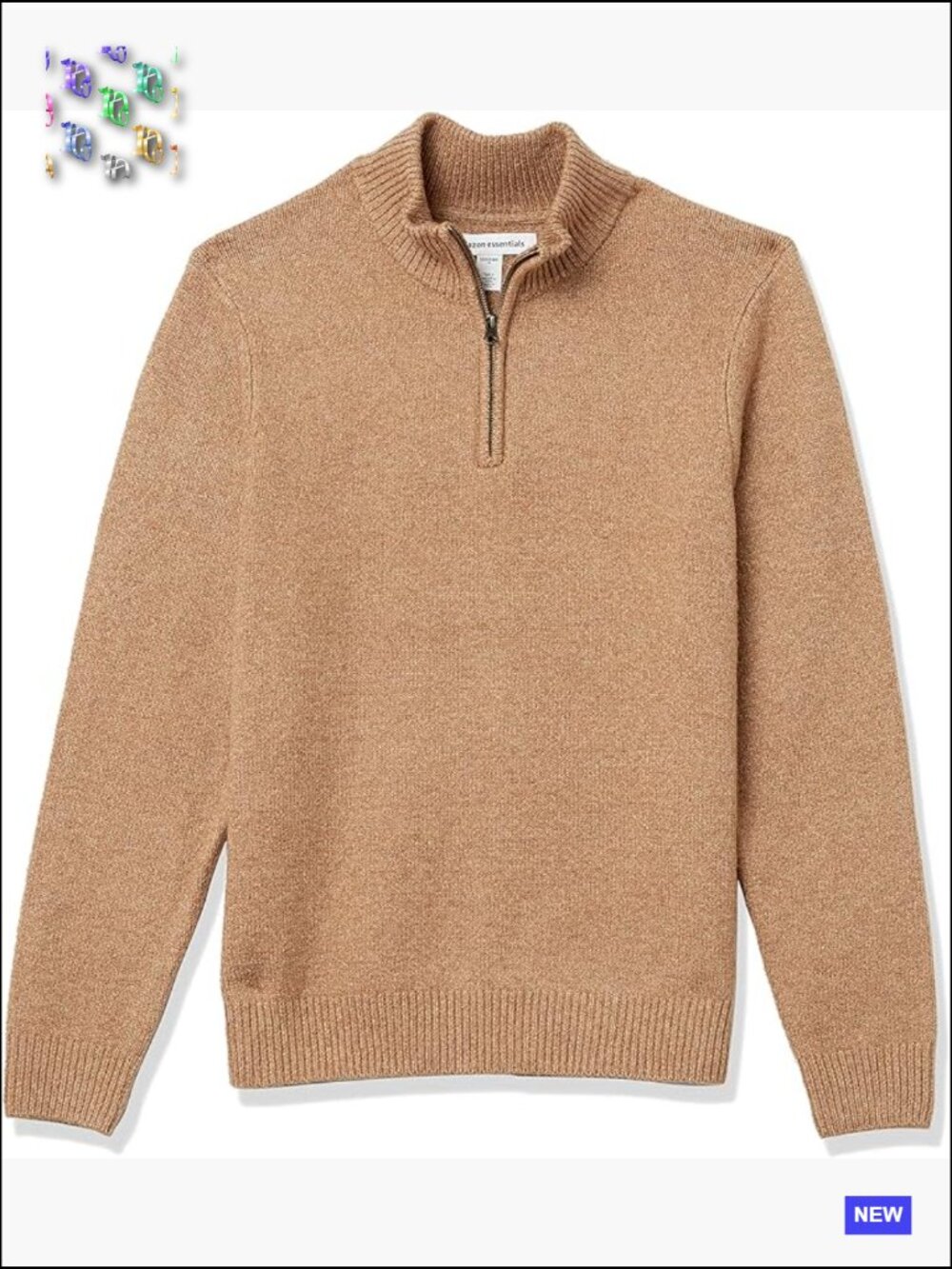 Men's Long-Sleeve Quarter-Zip Pullover Sweater Soft Touch Midweight Relaxed Fit - Picture 1 of 7